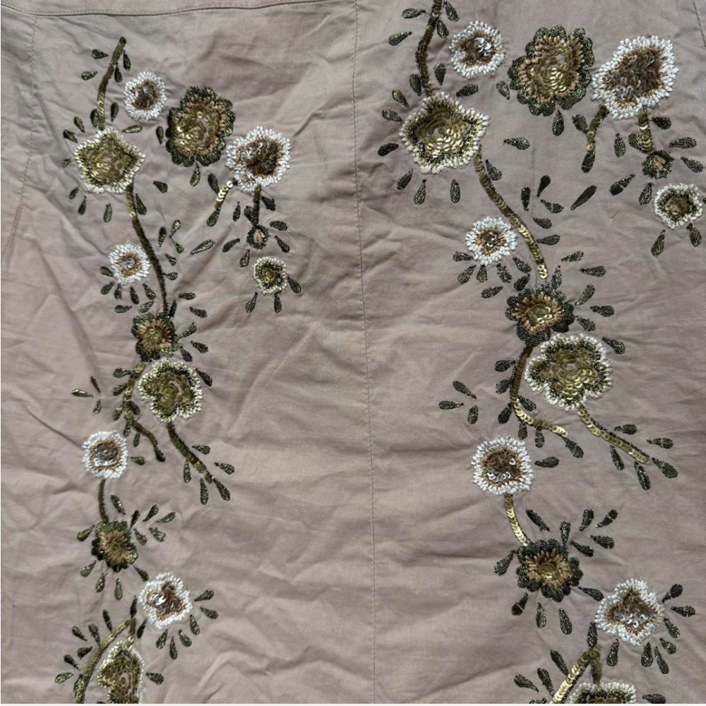 Talbots Floral Embroidered Sequin Skirt Tulle Ruffle Boho Cottagecore Fairy - Picture 4 of 10